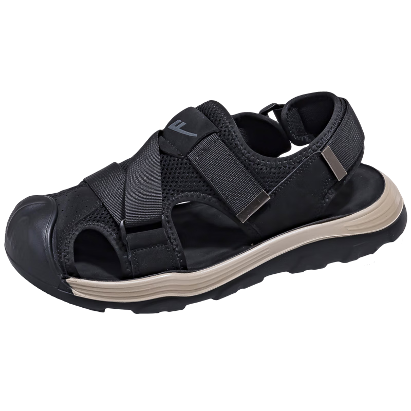 Warrior Official Sandals for Men, Summer Closed-Toe Beach Shoes, Outdoor Stream Tracing Shoes, Men's Hole Shoes, Hollow Breathable Shoes for Me