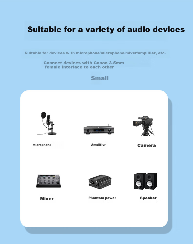 Beishanque 3.5 Female to XLR Female Audio Cable, Microphone Mixer Speaker Connection Cable, 3.5 Female to XLR Female, 0.3 Meters, BSQ-K967 9