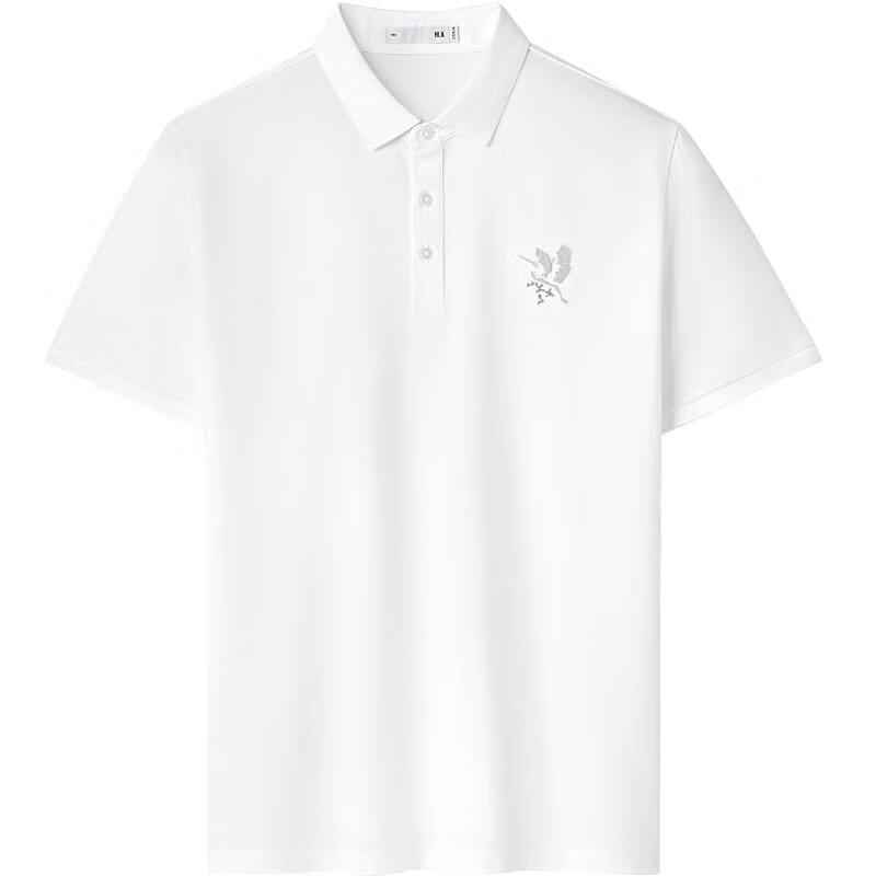 HLA Short-Sleeve Polo Shirt for Men, Breathable And Comfortable, Turn-Down Collar, Summer Bleached, 3XL