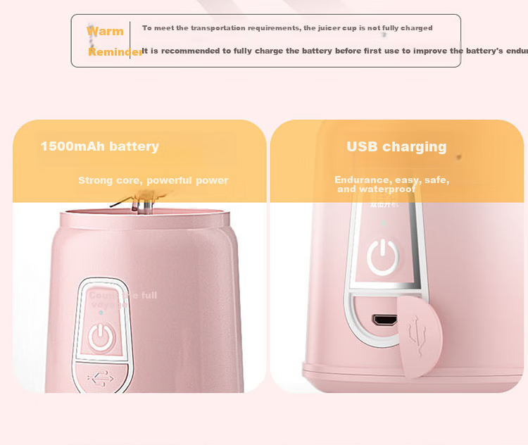 CHIGO Portable Household Juicer Wireless Charging Juice Blender Outdoor Travel Cup 1L Small Ice Crushing Fruit Juicer Birthday Gift M01 9
