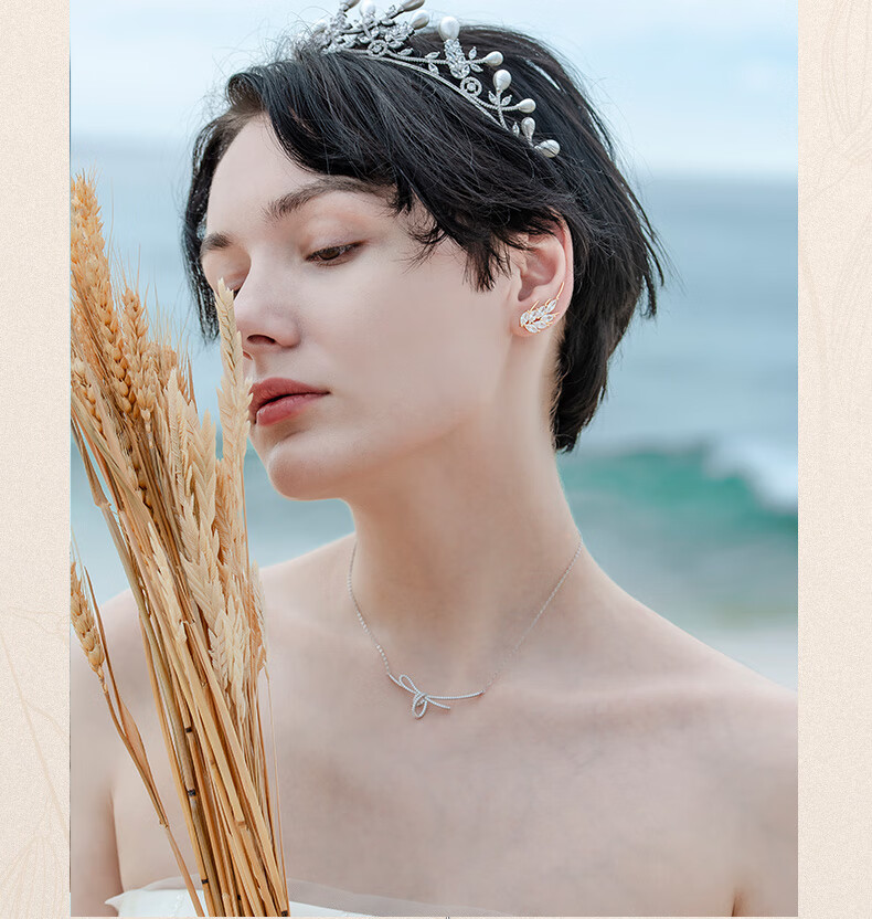 HEFANG Jewelry Silk Ribbon Knot Collarbone Chain Necklace Birthday Gift [520 Valentine's Day Gift] for Girlfriend 2