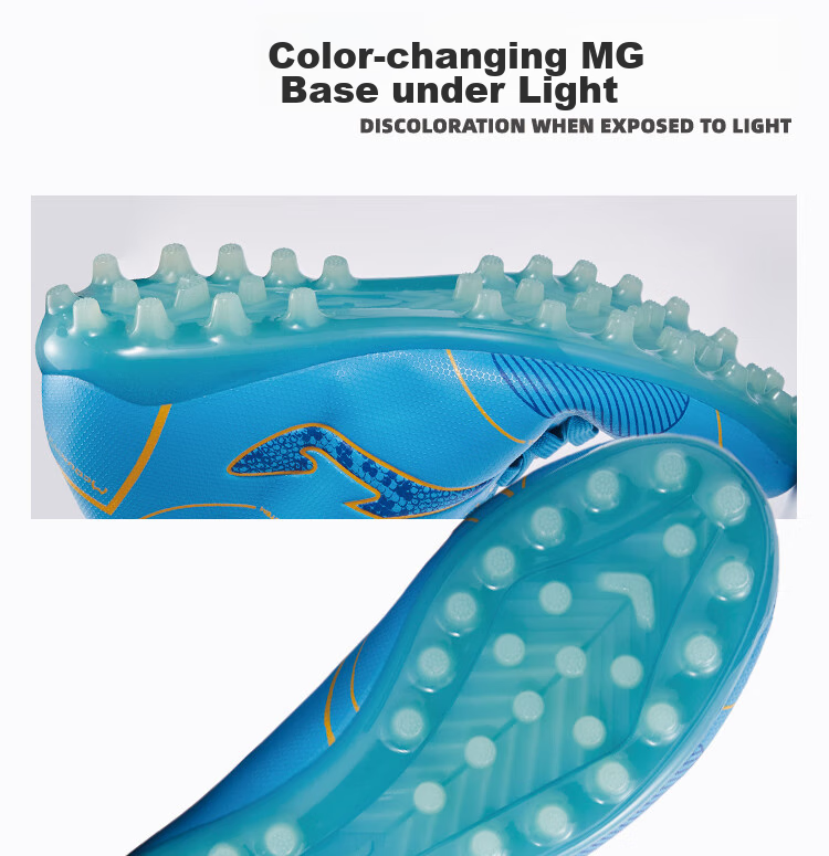 JOMA Soccer Shoes for Children MG Short Studs Youth Elementary School Students Boys And Girls Light-Changing Colorful Sole Football Training Shoes Yellow Size 32 4
