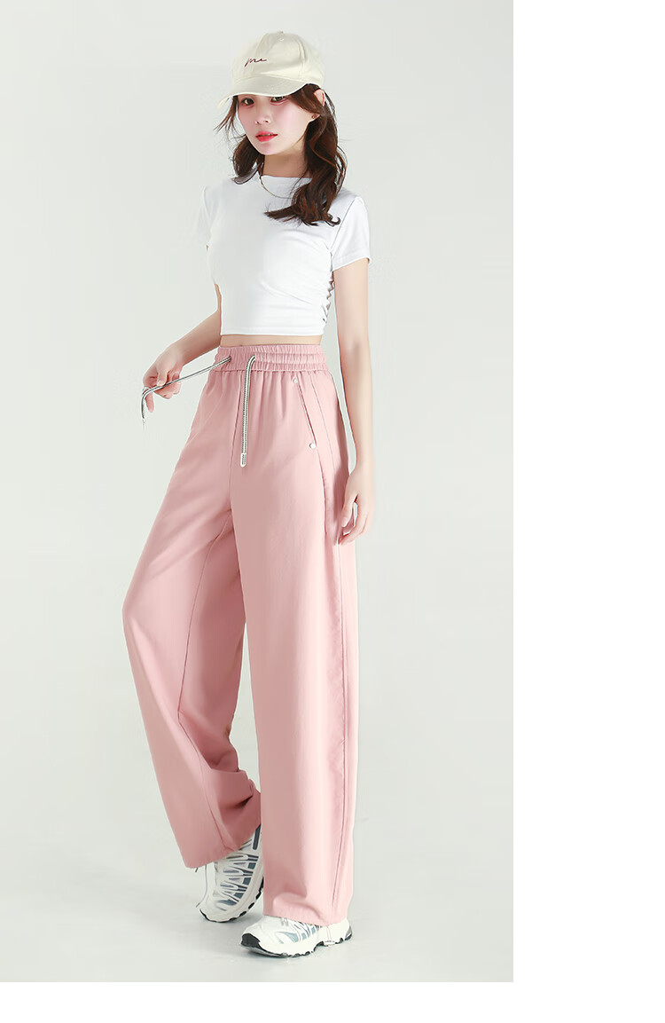 Free Style Ice Silk Wide-Leg Pants for Women Summer Thin High Waist Slim Loose Draped Straight-Leg Casual Trousers 2026 New Arrival 16