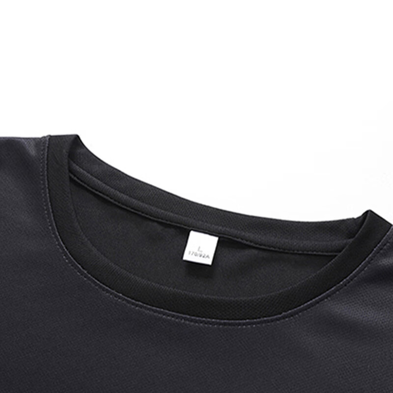 MiiOW Men's Summer Ice Cooling Breathable Crew Neck T-Shirt and Casual Versatile Five-Point Pants Two-Piece Set Black Gray XL