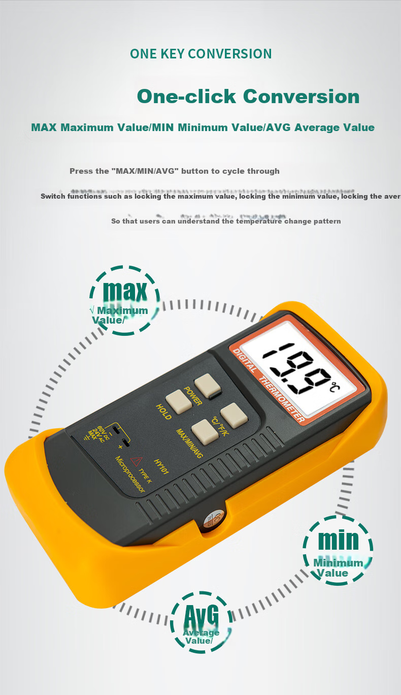 YHT Four-Channel Electronic K-Type Thermocouple Probe, Temperature Meter YHT309, Water Temperature Mold Thermometer Gauge 3
