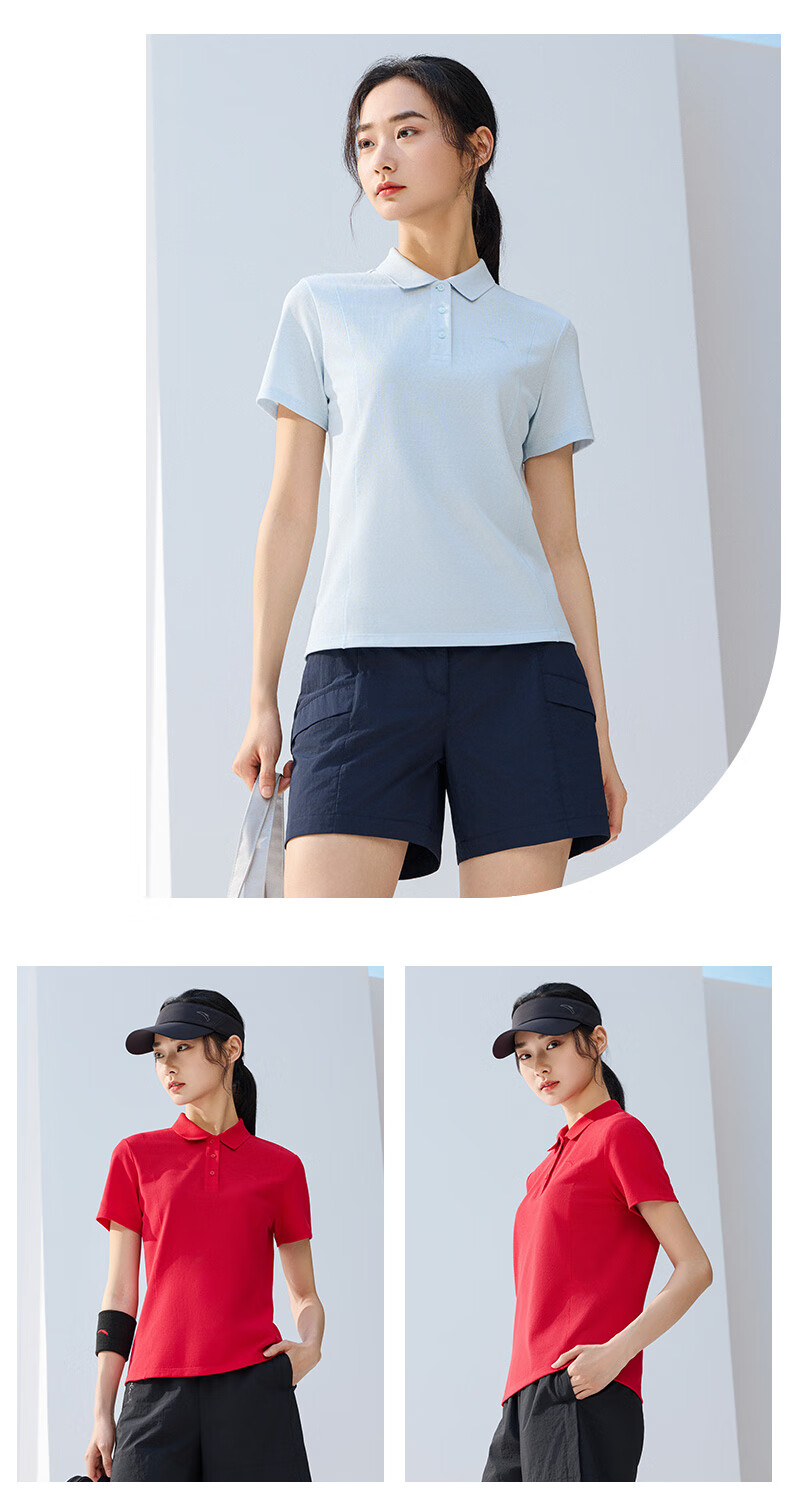 Anta Quick-Dry Polo | Princess Seam Shoulder Half-Zip Short Sleeve Women's Summer New Sun Protection Breathable Top 12