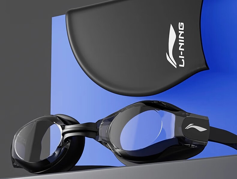 Li-Ning Swimming Goggles, Waterproof Anti-Fog High Definition Swim Glasses for Women And Men, Professional Adult Swim Cap And Goggles Set 23