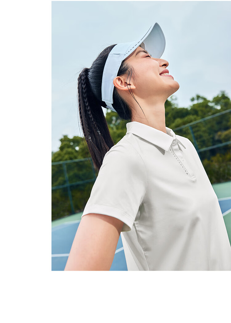 XTEP Women's Quick-Dry Short Sleeve Polo Shirt Summer Training Badminton Yoga Sports Top with Set-In Shoulder and Turn-Down Collar 16