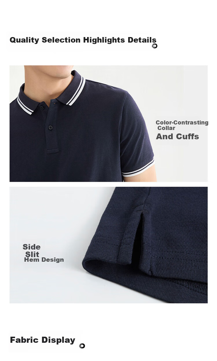 Giordano Men's Short-Sleeve Polo Shirt, Summer Black Technology Quick-Dry Contrasting Pique Fabric, Lightweight Collared Top 01014387 7