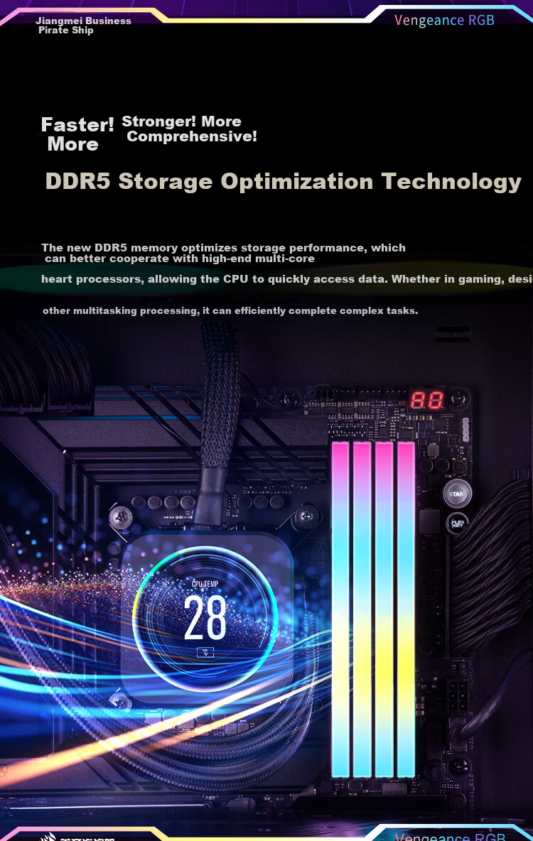 USCORSAIR 64GB (32G X 2) Kit, DDR5 6400 Desktop Memory Module, Vengeance RGB SL Light Bar, White, C32 5