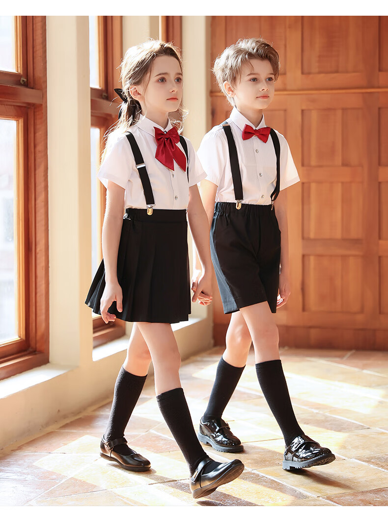 Yinuofang Children's Performance Costume Six-One Showwear Kindergarten Suspender Pants Set Graduation Photo Host Formal Wear 3
