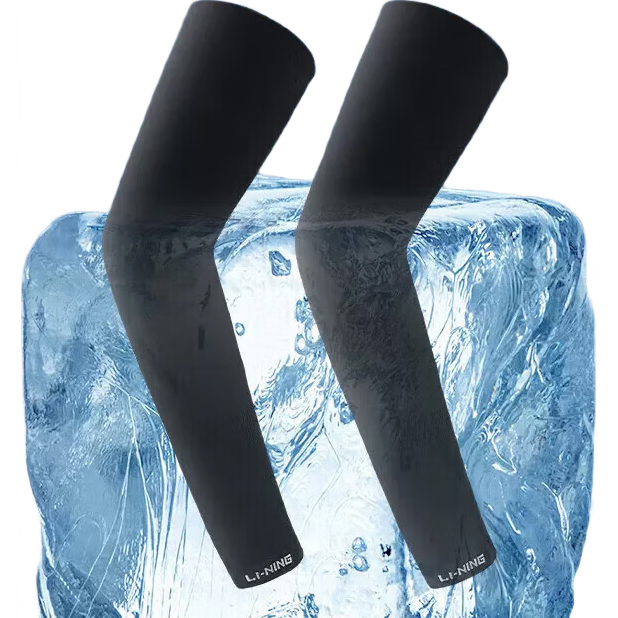 LI-NING Unisex Cooling UV Protection Ice Silk Arm Sleeves for Outdoor Sports, Fishing, and Driving