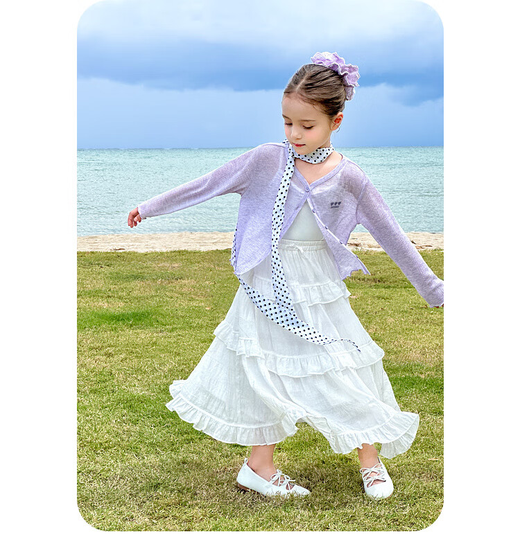 Tutuxiaoxiang Girls' A-Line Skirt, Children's High-Waisted Slimming Skirt, Stylish Puffy Skirt, White, Size 110, Height about 110cm 23