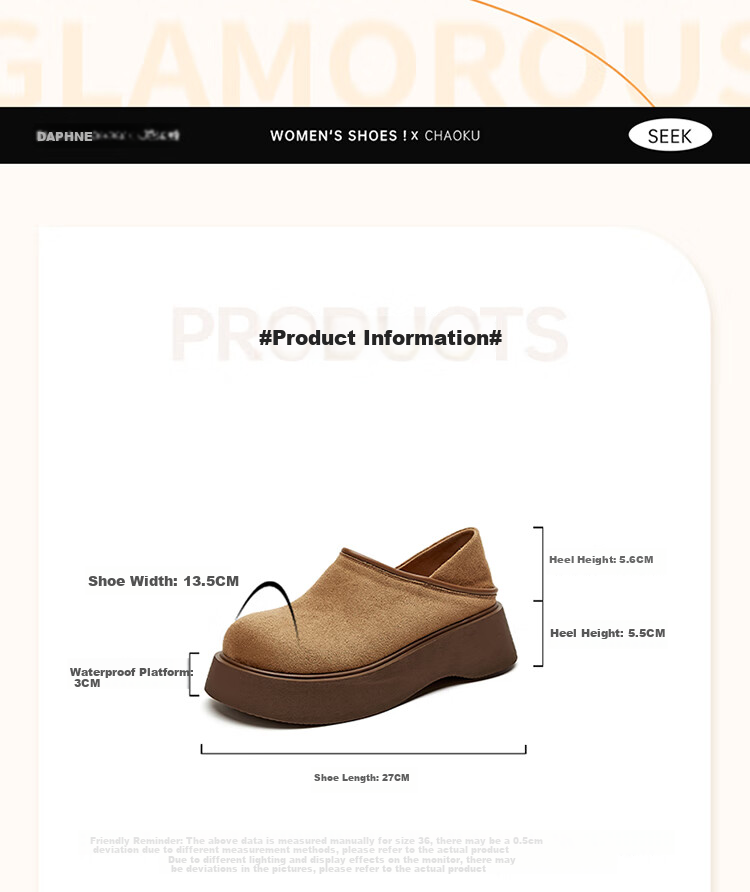 DAPHNE Women's Single Shoes, Fashionable Thick-Soled Retro Two-Way Birkenstock-Style Shoes, Soft-Bottom Versatile Slip-On Women's Shoes, Camel Color Single Lining, Size 35 3