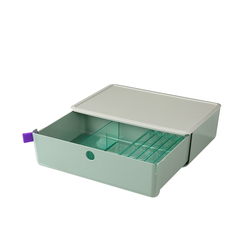 Deli [Volume 3.6L] Large Drawer Storage Box, File Organizer, Document Cabinet, Cosmetic Tray, Small Container for Miscellaneous Items, Clothes, Home Storage Box, XDM31 Gree