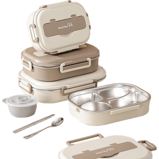 PINYU 304 Stainless Steel Lunch Box for High School, Middle School Students, Office Workers, Large Capacity Meal Container for Elementary School Students