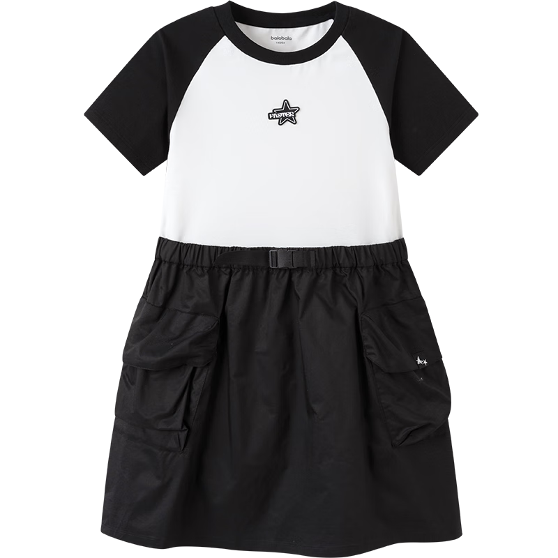 Balabala Girls Dress Children's Summer Cool Dress 2025 Mall Same Style