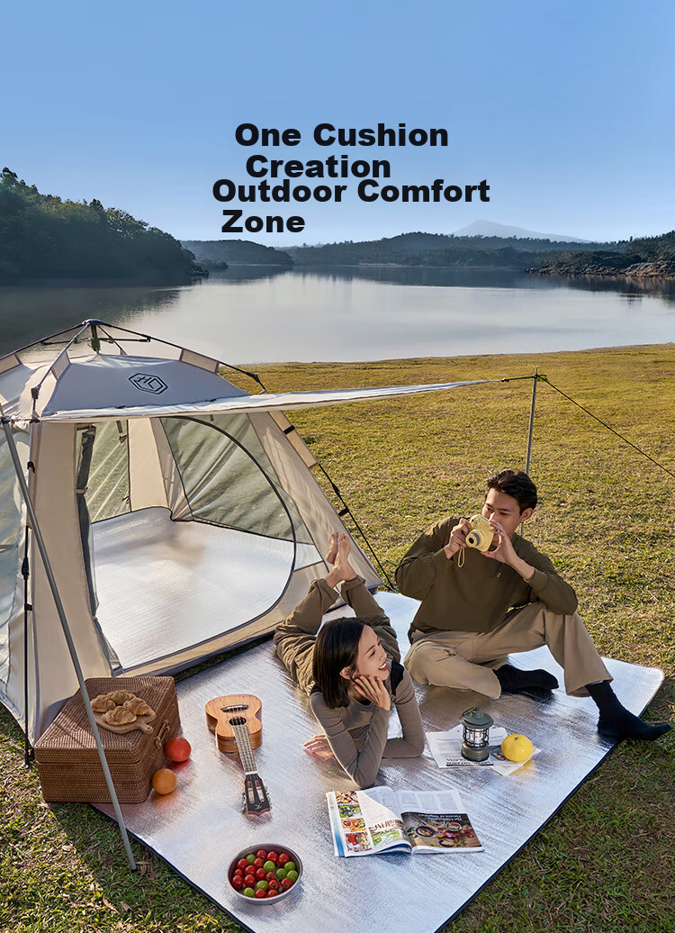 JD Original Colored Film Moisture-Proof Mat, Outdoor Picnic Mat, Grass Tent Moisture-Proof Ground Mat, Yellow And White Checkered Pattern, 150*200cm 11
