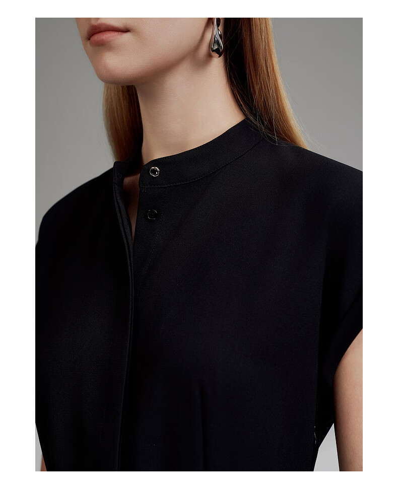 G2000 Delivery Waistband/multidirectional Elasticity/mall Same Style Women's Spring And Summer Elegant Dress, Black, L/38 7