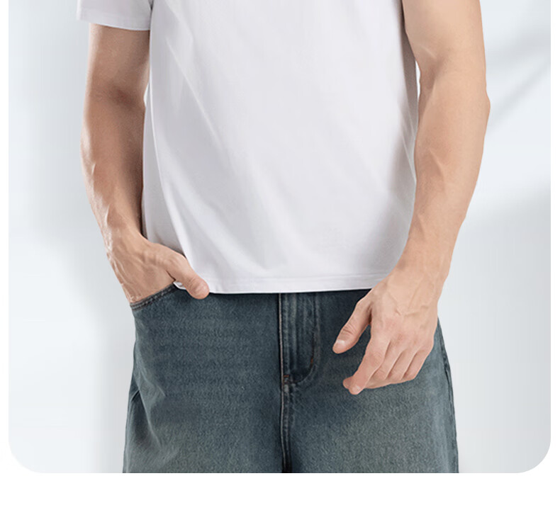 Mengyangwang Men's T-Shirt Lenzing Modal Ice Silk Cooling Short Sleeve Crew Neck Summer Thin Casual Sports Versatile Base Shirt 11