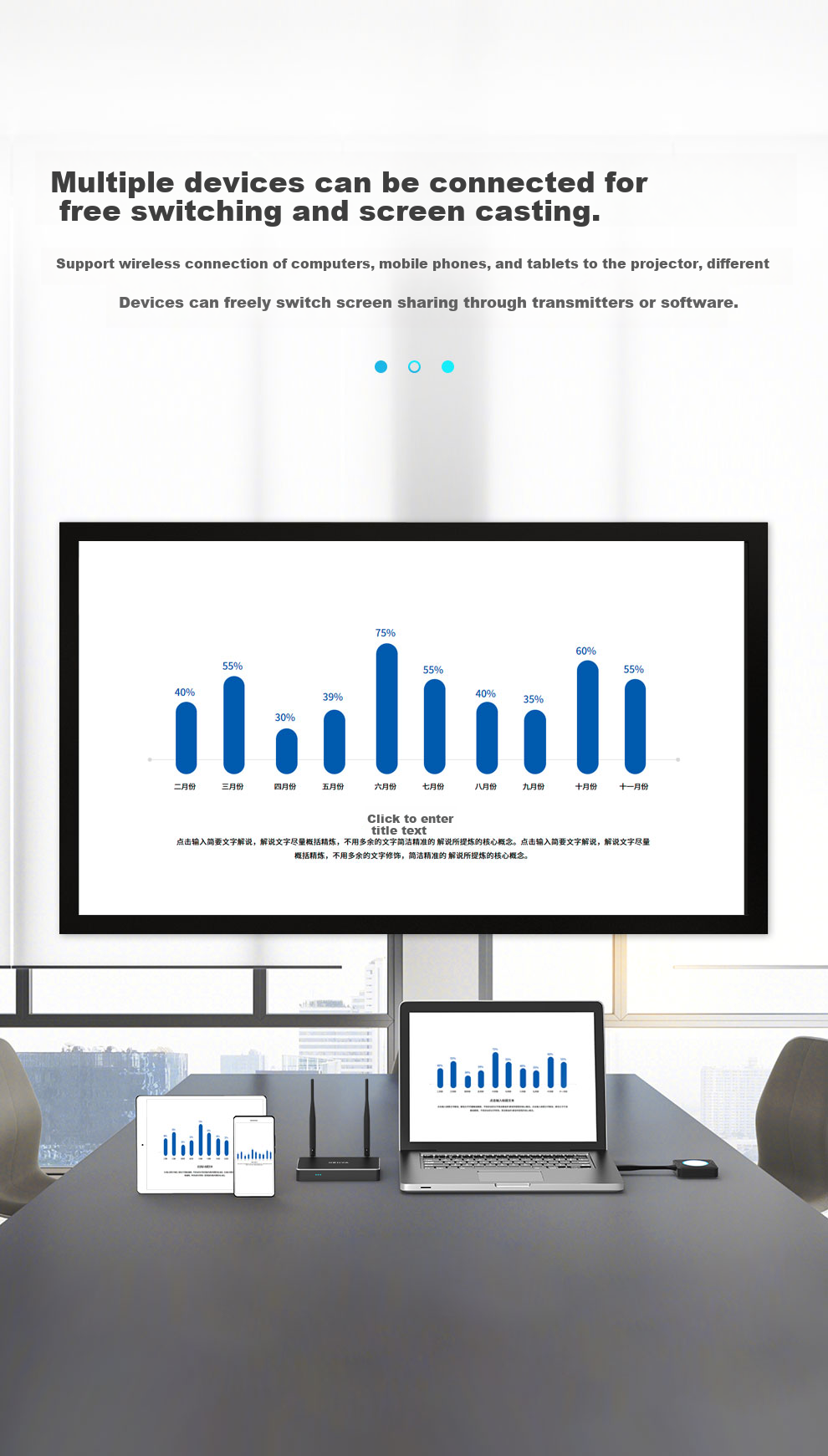 Keya Computer Wireless Screen Mirroring Device, HDMI High-Definition Transmitter, Conference Office USB Laptop Mobile Phone Tablet Screen Mirroring TV Projector Monitor T2800 4