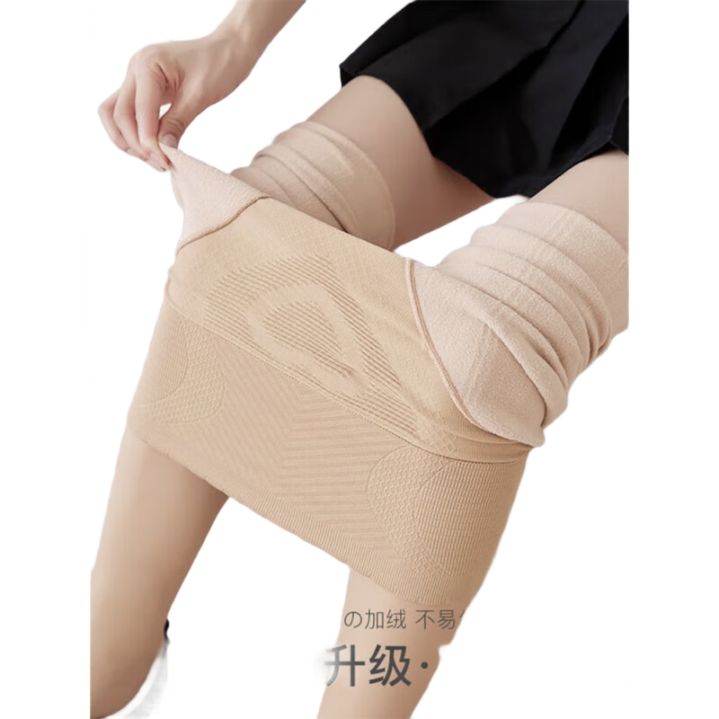 Langsha Nude High-Waist Shaping Leggings for Women, Autumn-Winter Thin Fleece Lined, Bare-Look Tights with Butt Lift and Tummy Control, Plush Luminous Stockings