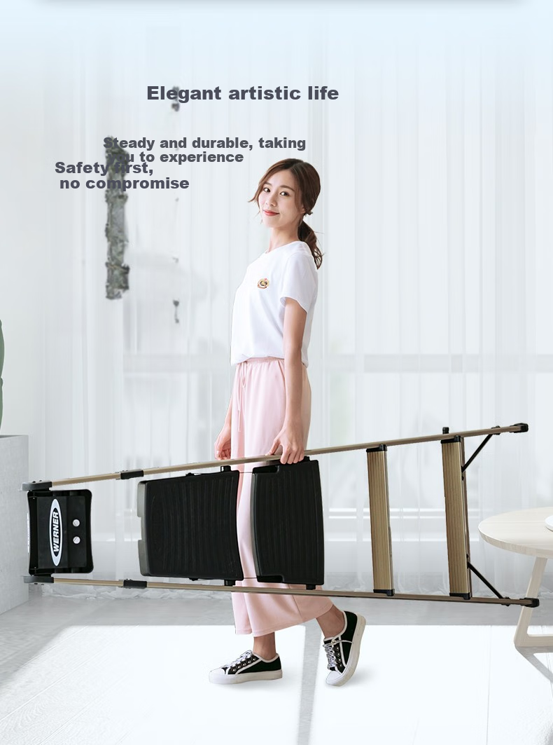 Werner Folding Ladder, Household Aluminum Alloy Step Stool, A-Frame Ladder, Indoor Stairs, 1.6 Meters, 234T-3CN 19