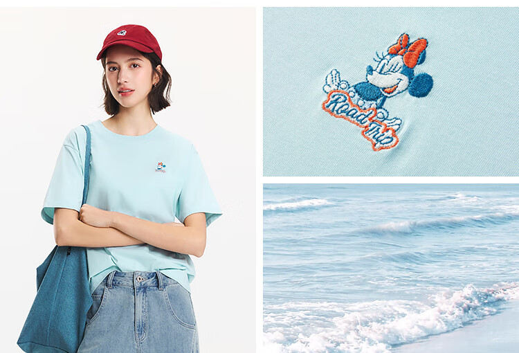 Semir [Colorful Cool-Feeling T-Shirt] Women's Short-Sleeve T-Shirt, Mid-Length, Loose-Fitting, Comfortable Embroidered Top, 109324100007 15