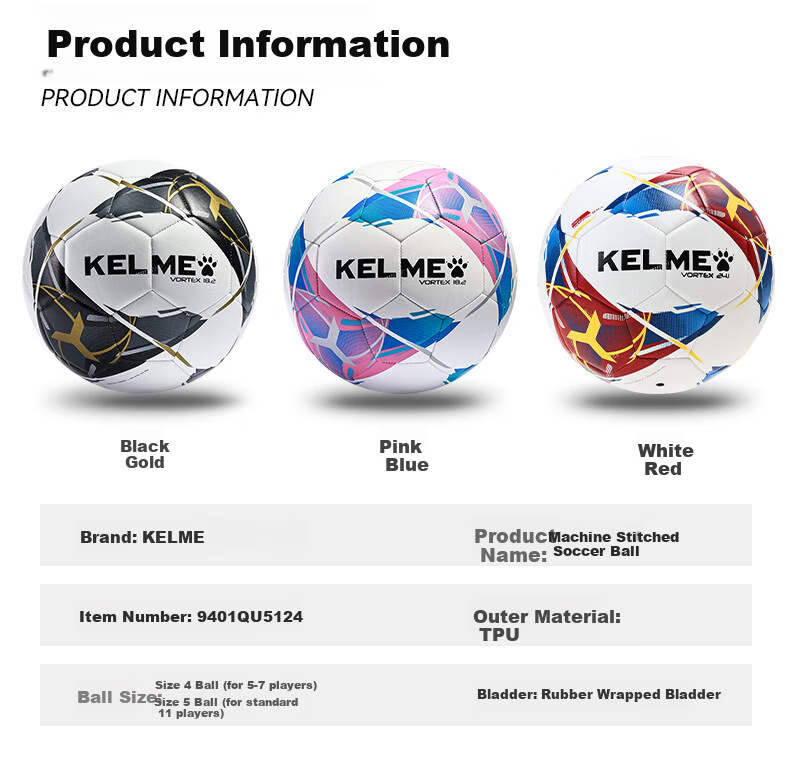 KELME Machine-Stitched Soccer Ball, Size 4 And 5, for Adults And Children, Standard for Middle School Entrance Exams, Competition And Training, Specialized Ball for Students, White And Red Size 4 3