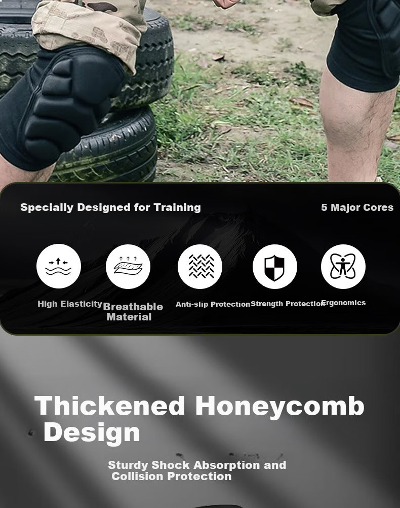 Bamaier Tactical Knee And Elbow Pads, Crawling Training Set for New Recruits, Military Training Sportswear, Protective Gear, Thickened Breathable Anti-Fall And Anti-Collisio 2