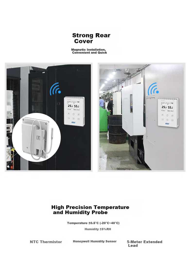 Elitech RCW-800W Remote Temperature Monitoring Alarm for Server Rooms, WiFi Connected Industrial Warehouse Temperature And Humidity Meter 5