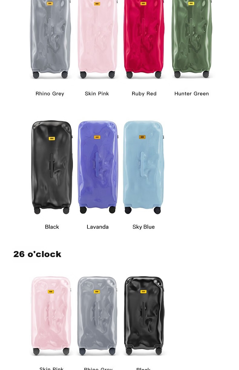 CRASH BAGGAGE Italian Embossed Luggage Suitcase Carry-On Trolley Case for Men And Women Trunk Series Glossy Gray 30 Inch 2
