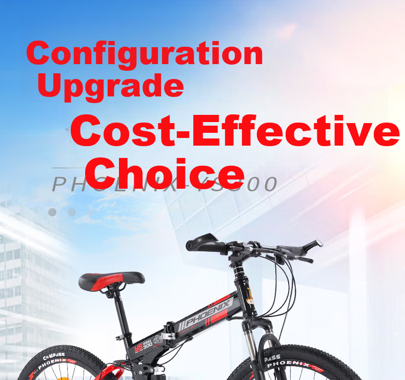 Phoenix Folding Mountain Bike, Adult 27-Speed Gears, Unisex Off-Road Racing Bicycle for Men And Women Students 2