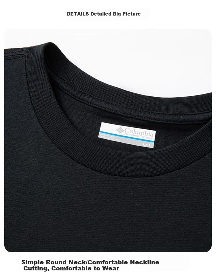 Columbia Men's T-Shirt 26 Spring Summer Outdoor Casual Sports Comfortable Cotton Breathable Short Sleeve AE8963 011 27