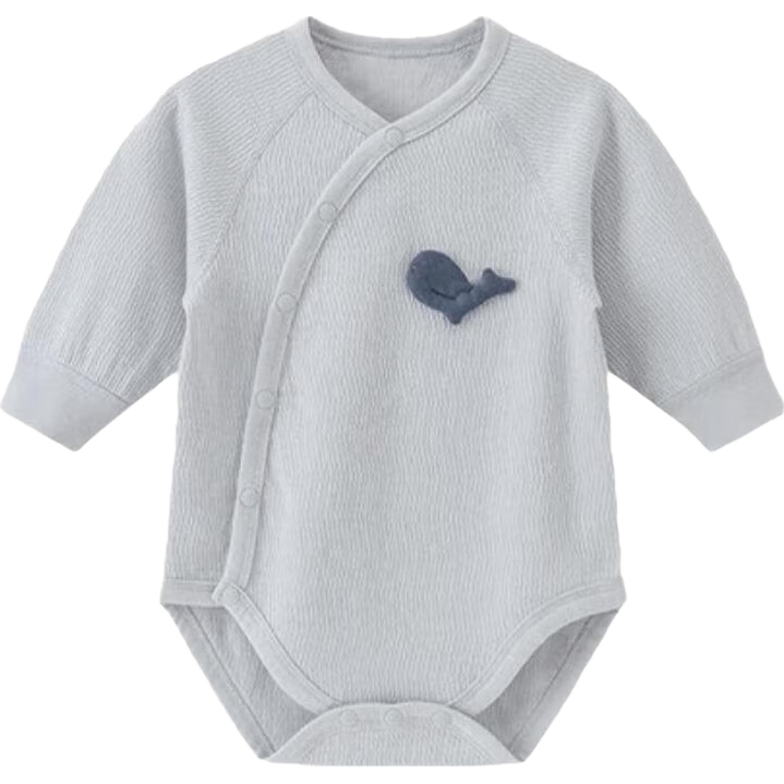Guaiqixiong Baby Romper, Long-Sleeve Pure Cotton Onesie, Cute Triangular Bodysuit for Boys And Girls, Home Wear for Spring And Autumn, Newbor