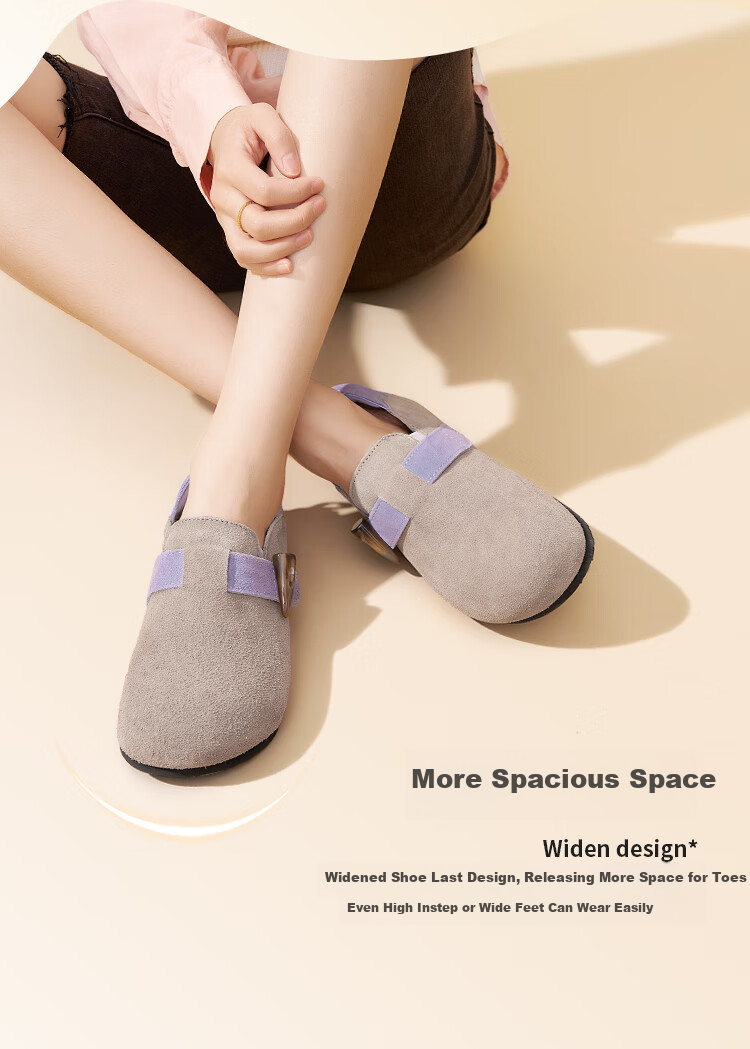 J&M Birkenstock-Style Women's Shoes, Spring Outdoor Wear, Soft Sole, Retro, Full Coverage, Casual, Niche, Women's Flats, Coffee Color, Size 40 6