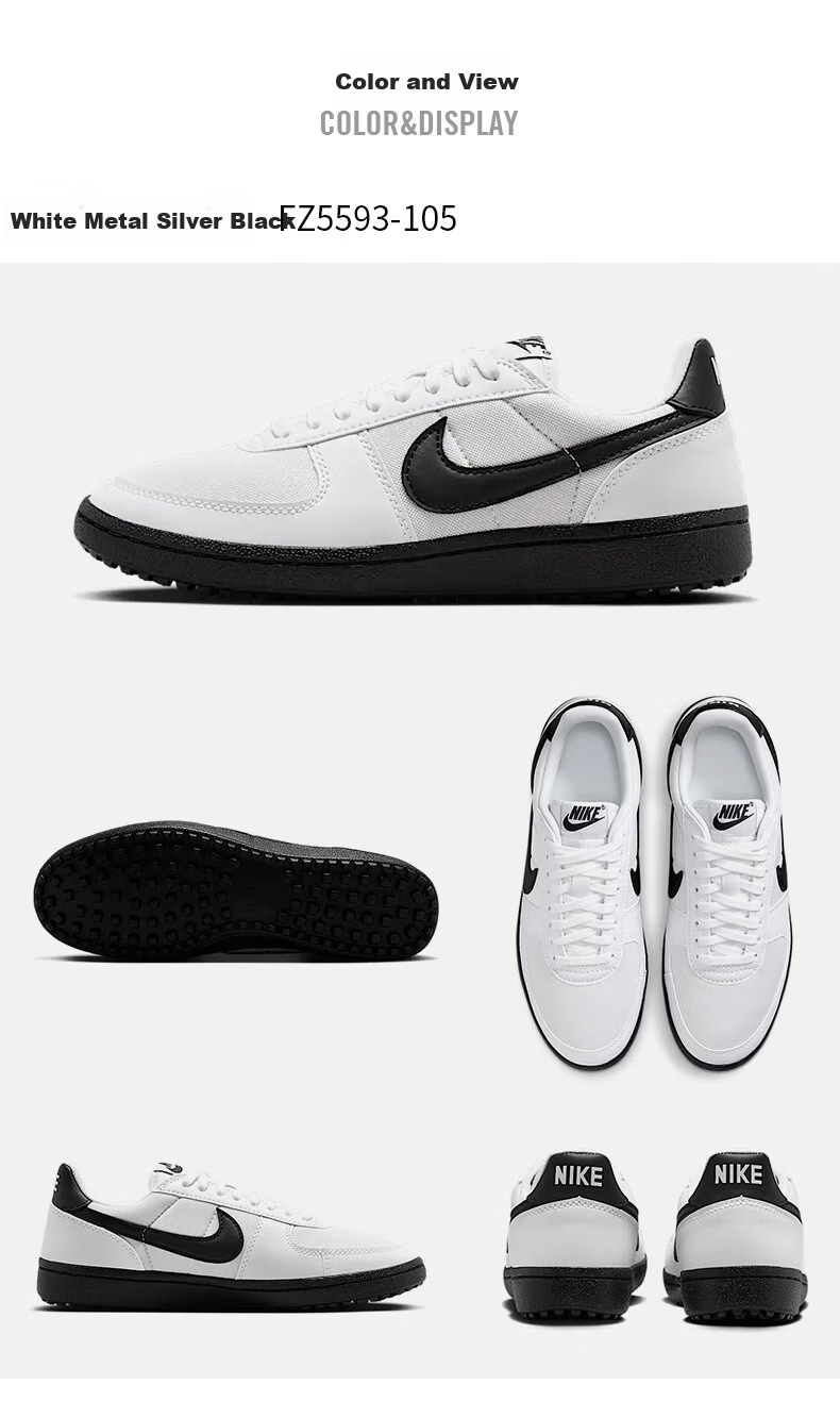 NIKE Women's Casual Shoes, Thin-Soled Shoes, FIELD GENERAL Sneakers FZ5593-105 White And Black, Size 35.5 3