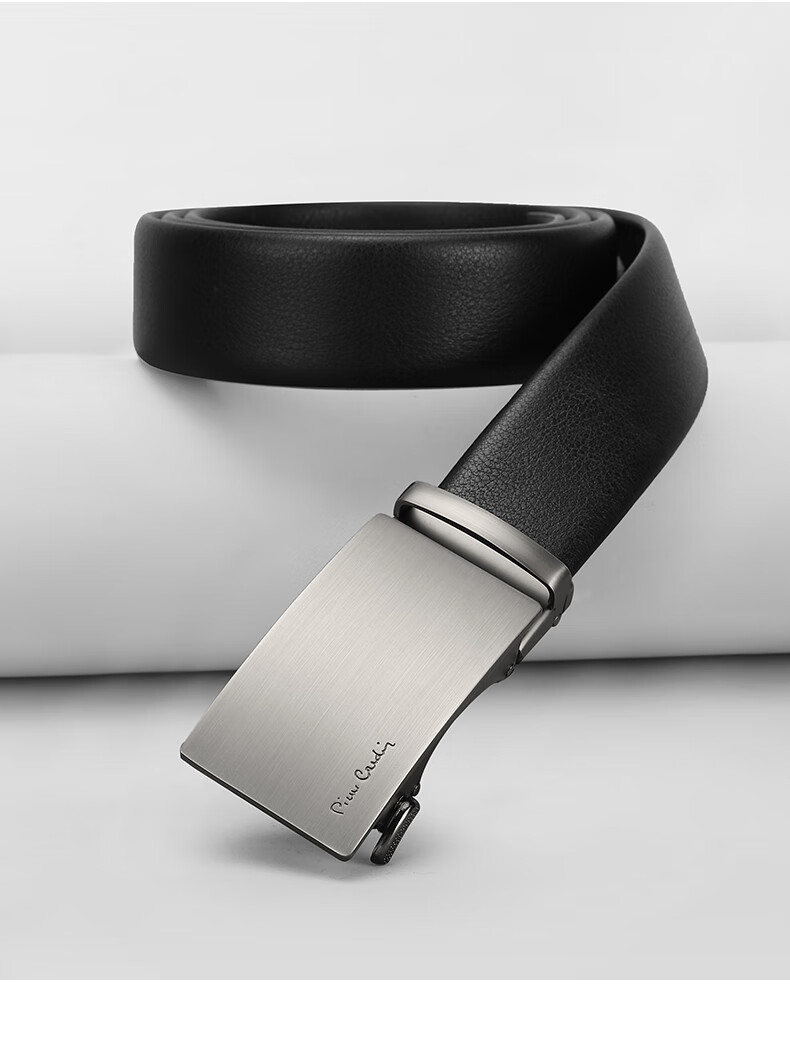 Pierre Cardin Men's Inner-Wear Leather Belt, Genuine Cowhide, Fashionable Automatic Buckle Waistband, Birthday Gift for Me 8