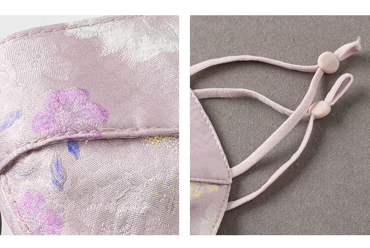 Shanghai Story Intangible Cultural Heritage Song Brocade Pattern Sunscreen Mask for Women Spring Summer UV Protection 100% Mulberry Silk Sunshade Mask Lilac Purple 8