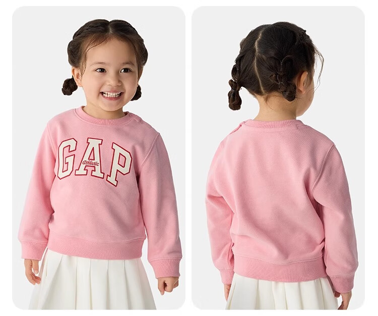 GAP [Same Style for Older And Younger Kids] Boys And Girls Spring Logo Contrast Color Long-Sleeve Sweatshirt 687330 10