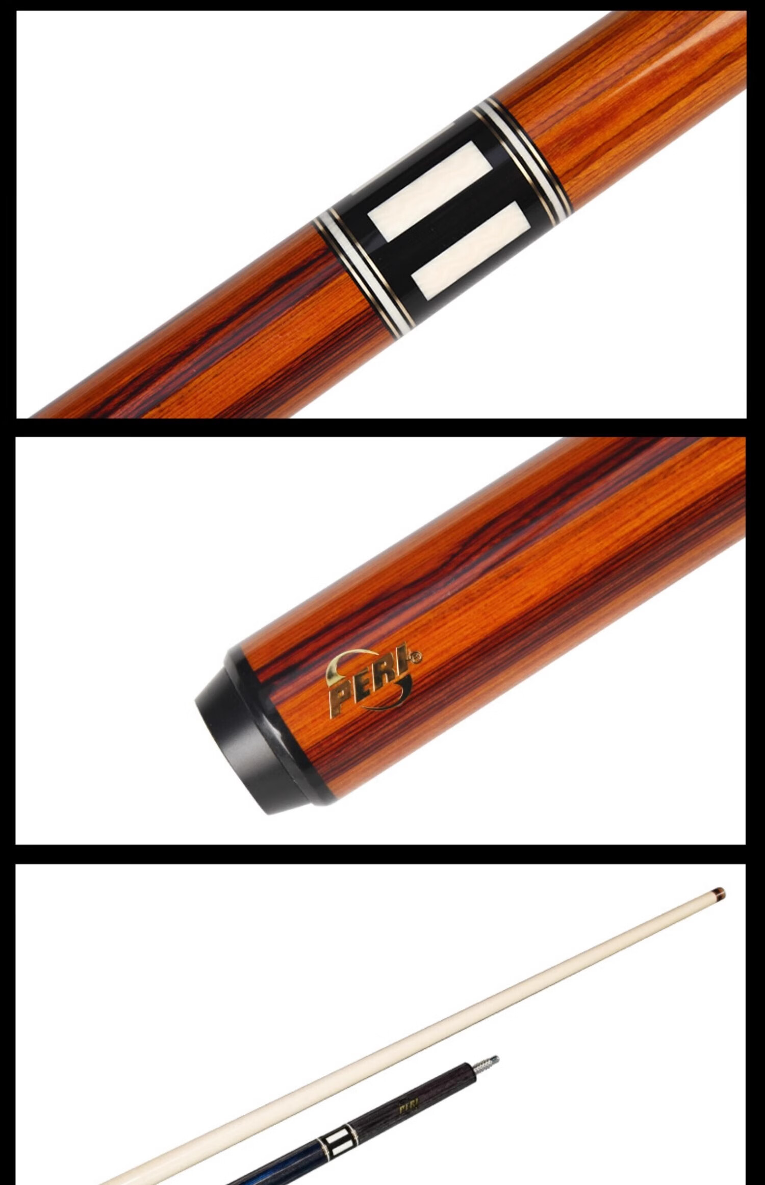 PERI Black 8-Ball Cue American 9-Ball Break Cue Chinese Professional Single Shot Cue Conqueror VR1-R (Rubber Grip) 10