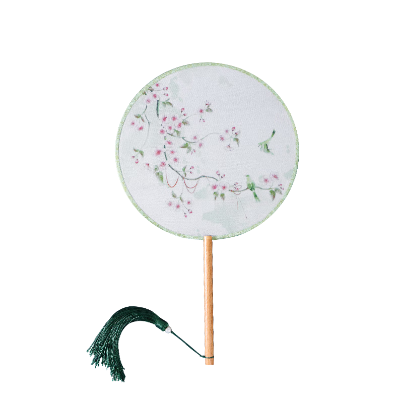 Jidu Space Traditional Chinese Style Round Fan Birthday Gift Summer Fan for Women Han Ethnic Dance Photography Fan