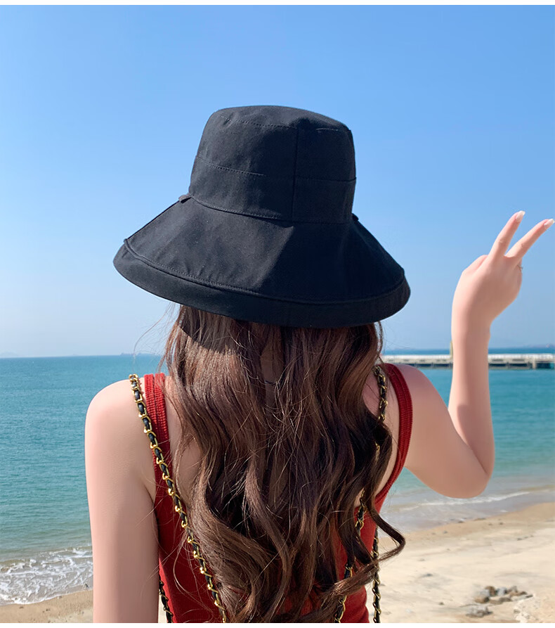 GLO-STORY Women's Sun Hat, Wide Brim Double-Sided Fisherman Hat, Casual Sun Hat, Outdoor Face-Covering UV Protection Hat for Wome 5