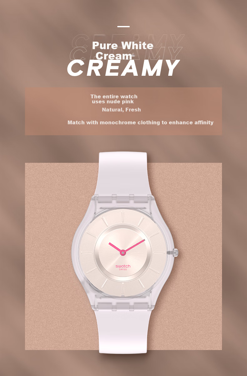 Swatch Swiss Watch, Ultra-Thin Watch for Middle And High School Exams, Women's Quartz Watch, Holiday Gift, Refreshing Mint 2