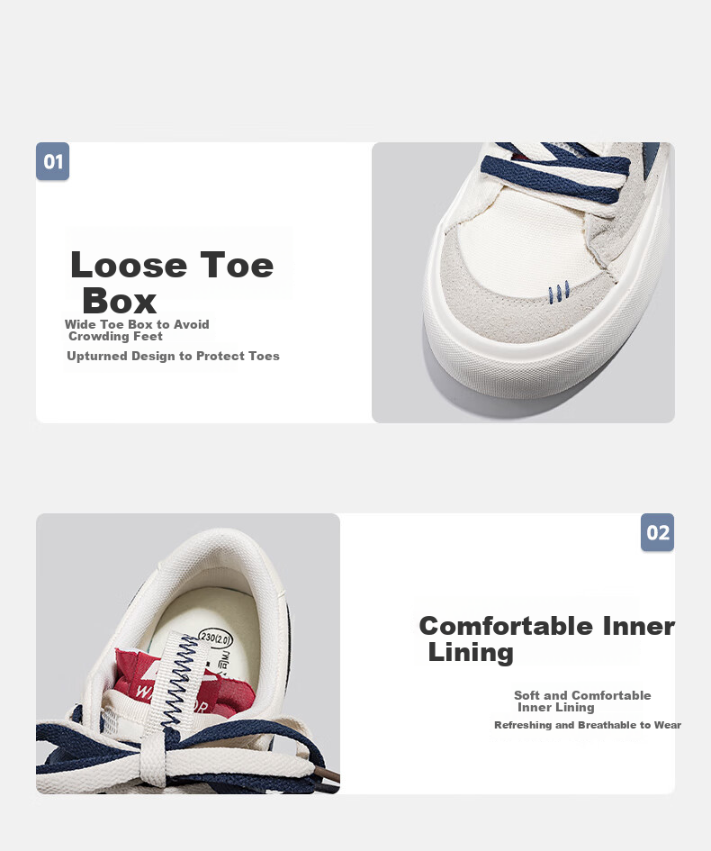 Huili Official Women's Sneakers, New Summer 2026 Style, Thick-Soled Breathable Canvas Shoes for Women, Beige And Navy Blue, Size 36 6