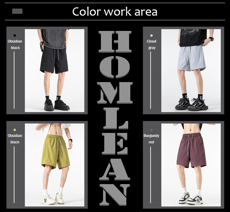 Homlean Mountain Series Casual Shorts, Summer Men's Loose Straight-Leg Breathable Versatile Sports Quick-Dry Five-Point Shorts, BT08 Lime Yellow, Size M 3