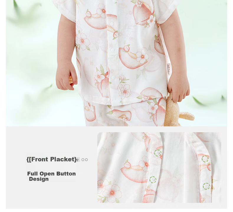 Beitaisi Children's Pajamas, Girls And Boys Summer Thin Breathable Home Wear Set, Baby Parent-Child Sleepwear Short Sleeve 14