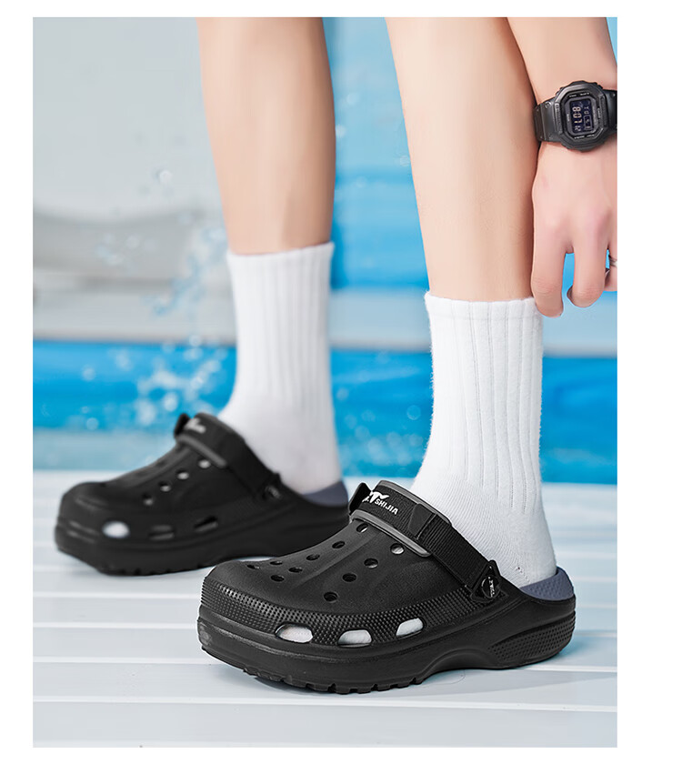 G.N.Shi Jia Men's Shoes, Summer Outdoor Wear, Thick-Soled Hollow Breathable Hole Shoes, Outdoor Stream Tracing Beach Sandals 14