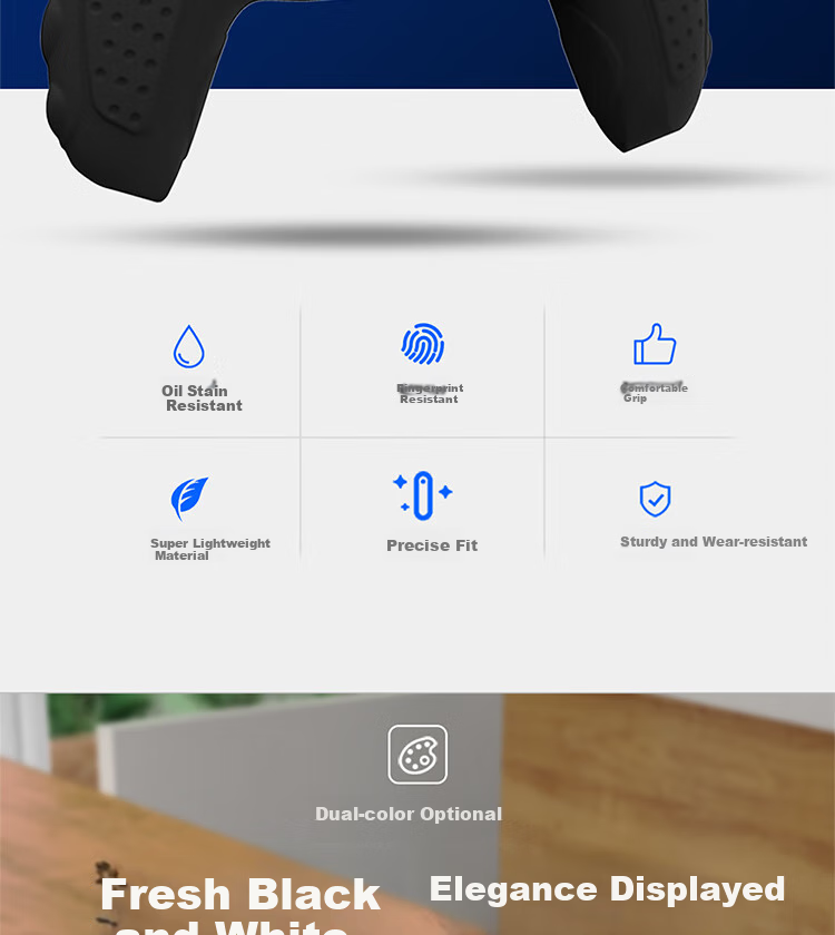 Liangzhi Sony PS5 Controller Silicone Protective Case, PlayStation Controller Silicone Cover, Anti-Slip, Sweat-Proof, Shockproof, Scratch-Resistant Protective Shell, White, PS5 Gaming Accessories L427 2