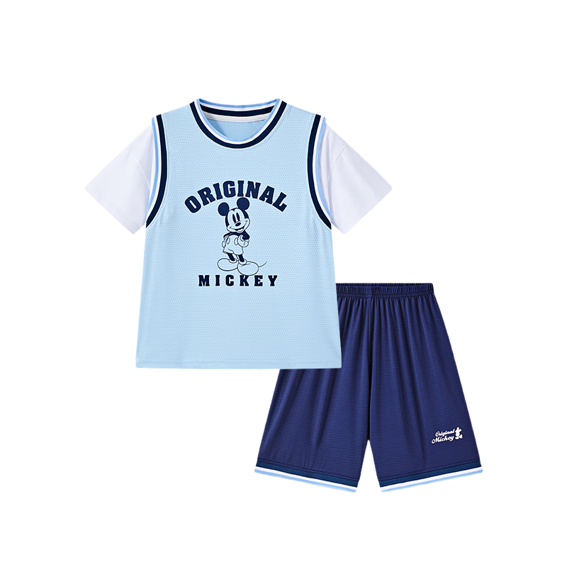 Disney Boys' Summer Outfit Set, 2026 New Stylish Children's Short-Sleeve Set, Quick-Dry Sports Two-Piece Clothing for Summer